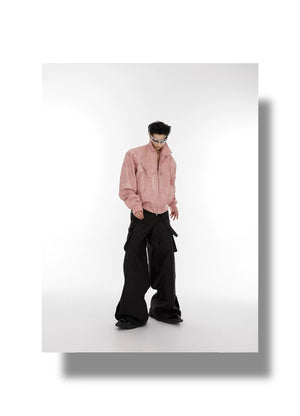desc::pink-polka-dot-gradient-cropped-moto-jacket-for-unisex-detail-img-5