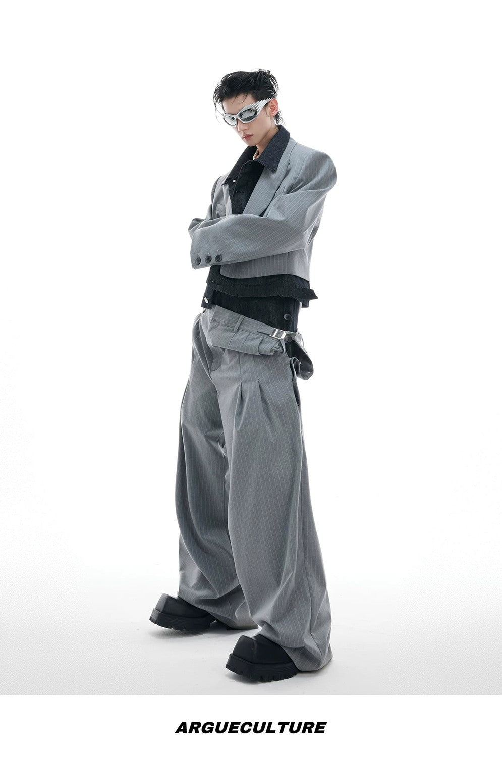 desc::pinstripe-denim-patchwork-deconstructed-streetwear-suit-detail-img-13