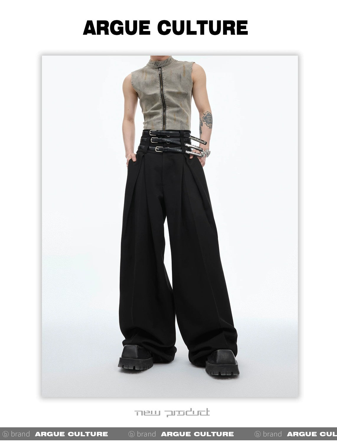 desc::pleated-straight-leg-designer-trousers-with-belt-detail-img-4