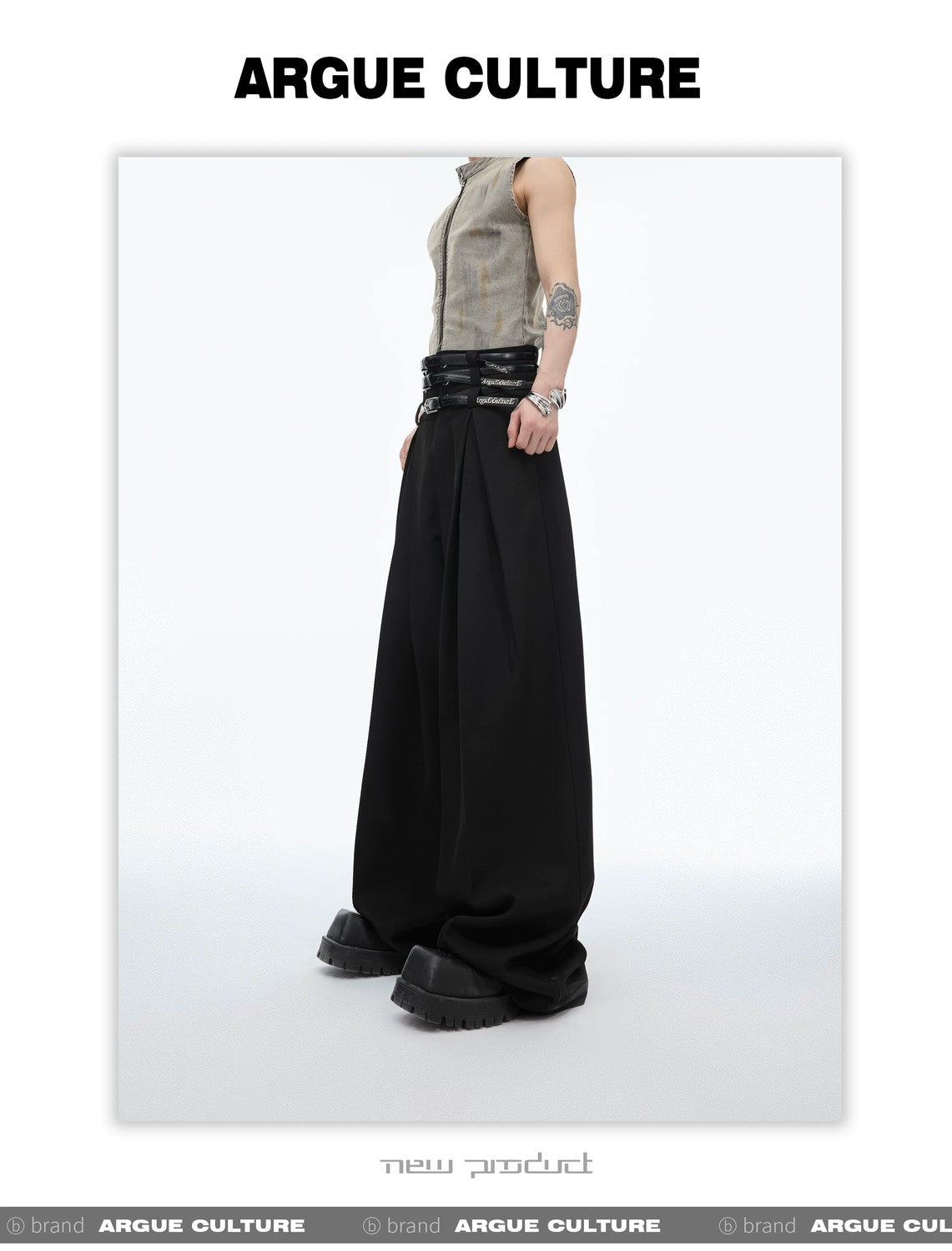 desc::pleated-straight-leg-designer-trousers-with-belt-detail-img-5