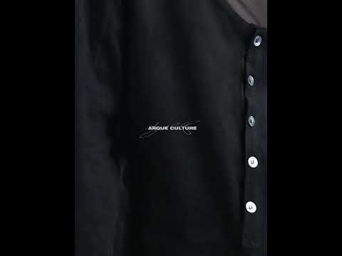 Video showing how the unique layered panels move and drape on this fashion-forward button-up streetwear top
