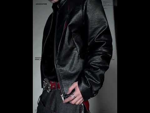 Black-Red Deconstructed Skull PU Stand-Collar Jacket | ArguE CulturE