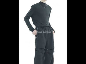 360-degree video showing the slim-fit stand collar t-shirt from all angles and styling options