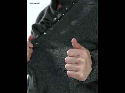 Asymmetric Twisted Collar Studded Knit Cardigan | ArguE CulturE