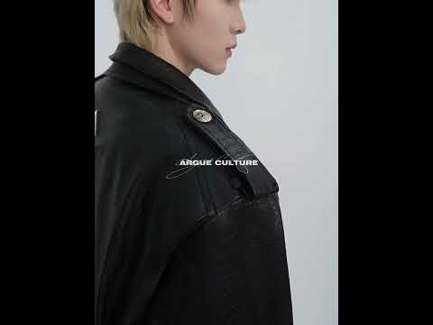 360-degree video showcase of crocodile print biker jacket featuring its deconstructed design and premium materials