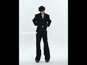 Wheat-Texture Jacket & Straight Pants Set in Polyester | ArguE CulturE