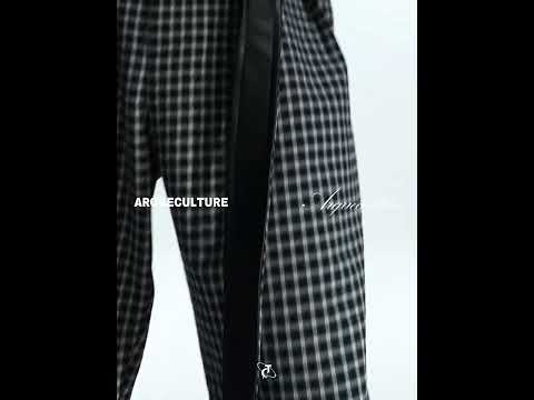 Micro-Check Sash Belt Flared Trousers | Avant Streetwear | ArguE CulturE