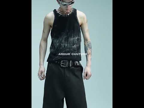 Distressed Ribbed Tank Vest | Slim-Fit Cotton Blend video