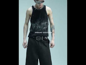 Distressed Ribbed Tank Vest | Slim-Fit Cotton Blend video