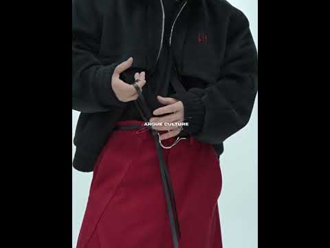 Deconstructed Relaxed Straight-Leg Trousers | Red or Black video