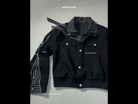 Striped Ribbon Zip Sweatshirt Top & Flared Pants | ArguE CulturE