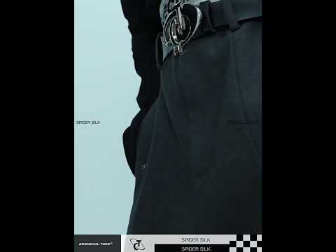 360-degree video showing all angles of these avant-garde streetwear trousers with metal studs