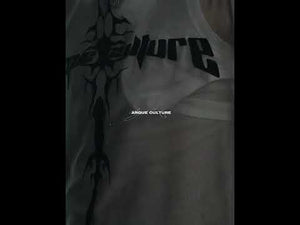 Video demonstration showing the lightweight movement and sheer quality of this Y2K-inspired punk mesh top