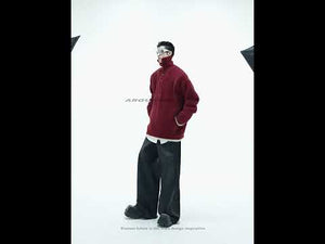 360-degree video showing all angles of the plush knit sweater with color-blocking and dye-splash details