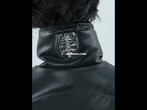 Black Faux Leather Hooded Padded Jacket | Layered | ArguE CulturE