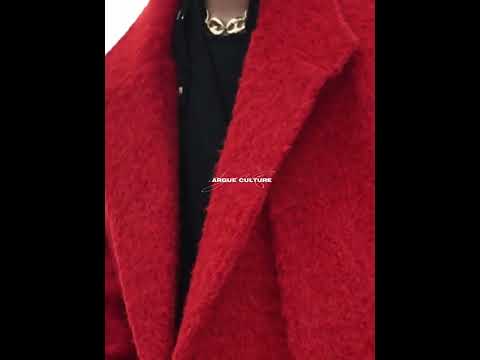 360-degree video showcasing all angles of the deconstructed wool coat with split hem and oversized streetwear design