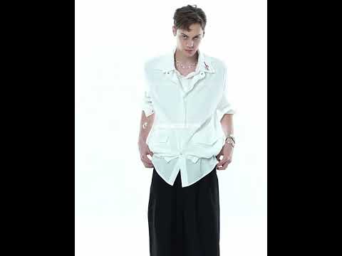 Black Faux-Layer Embroidered Shirt Jacket for Men | ArguE CulturE