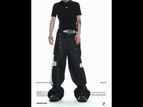 Black Cross-Detail Wide-Leg Cotton Jeans video
