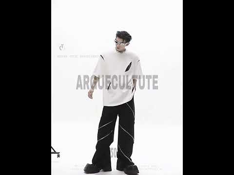 360-degree video showcasing the deconstructed sleeveless tee's geometric cut-outs and futuristic streetwear design
