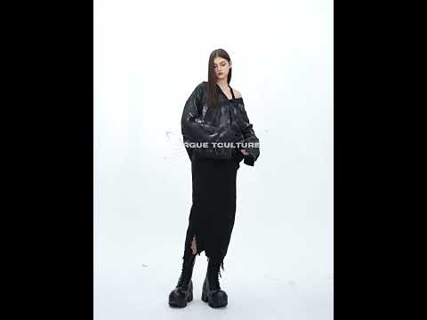 Relaxed Tie-Dye Shirt Jacket with Irregular Shape video