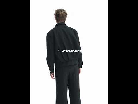 Pleated Faux Two-Piece Striped Jacket | Unisex Denim video