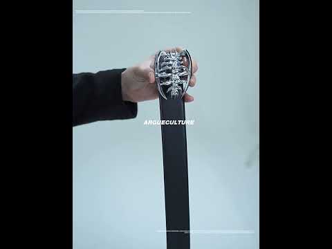 Crocodile-Embossed Cowhide Belt with Metal Buckle video