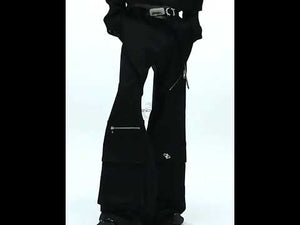 Black High-Waisted Paneled Utility Trousers video