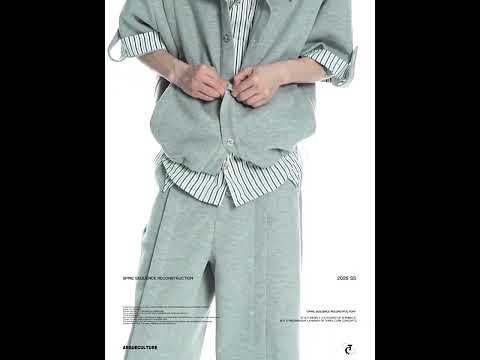 Mock-Layer Striped Polo Top and Pants Streetwear Set video