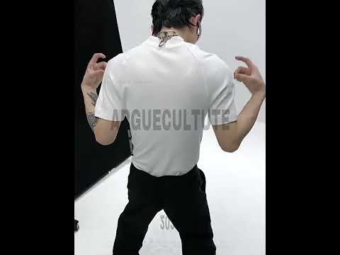 360-degree video showcasing the unique cutout details and buckle accents of this edgy streetwear top