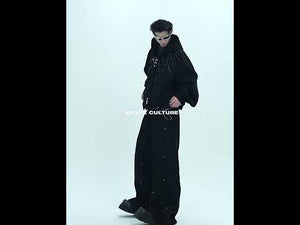 360-degree video showcasing the unique detachable tie feature and oversized fit of this avant-garde streetwear hoodie