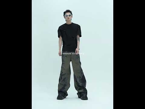 Pleated Boxy Cotton T-Shirt with Metal Details video