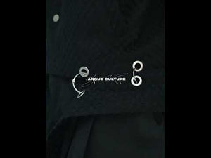 360-degree video showcase of the deconstructed split-panel leather jacket with mesh collar