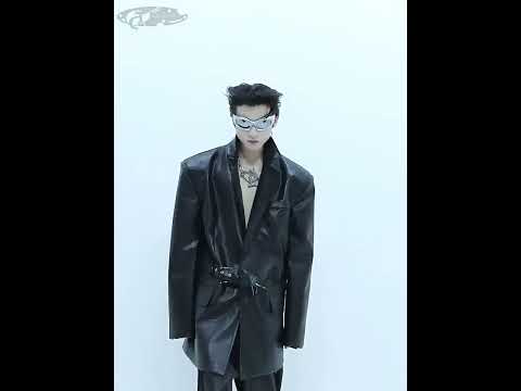 360-degree video showing how the belt-detail leather blazer moves and its versatile styling options