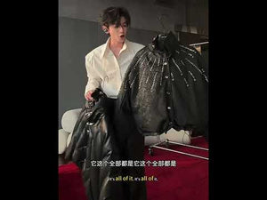 Black Crystal-Accent Cropped Padded Jacket with Stand Collar | ArguE CulturE