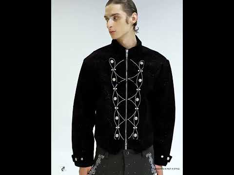 Fine-Shimmer Cropped Jacket with Metal Details | ArguE CulturE