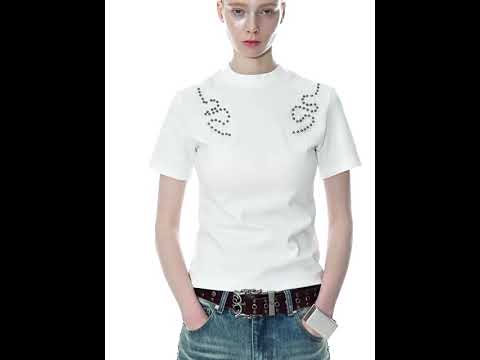 Slim Spine Rivet Embroidered Streetwear T-Shirt | ArguE CulturE