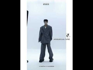 Relaxed Straight-Leg Twill Trousers in Black or Gray video