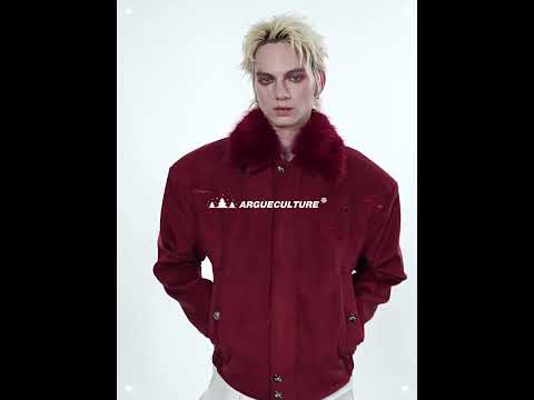 Cropped Suede Jacket with Detachable Faux Fur Collar video