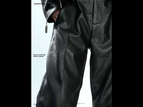 Matte Faux-Leather Micro-Flare Trousers | Silver Gray | ArguE CulturE
