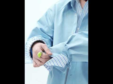 Striped Color-Block Shirt | Loose Unisex Button-Up video