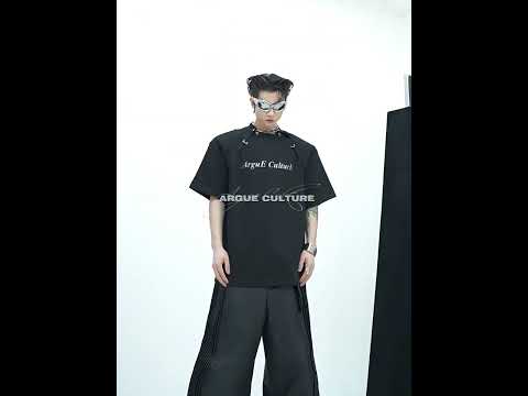 360-degree video showcasing the unique deconstructed design and color blocking of this fashion statement t-shirt