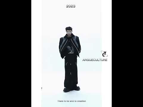 360-degree video showcasing the deconstructed PU leather jacket's edgy streetwear design and fit