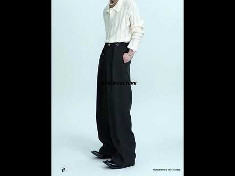 Deconstructed Pleated Straight-Leg Cotton Blend Trousers video