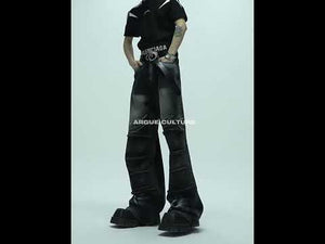 360-degree video showing all angles of these statement-making paint splatter distressed jeans for men