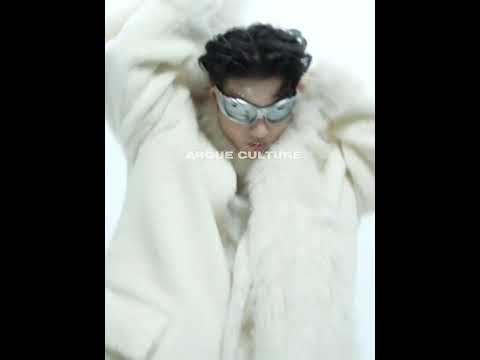 360-degree video showcasing all angles of this statement patchwork tweed coat with streetwear aesthetic