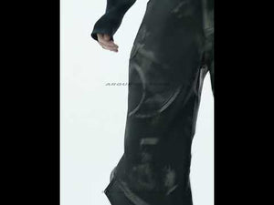 Video showcasing the unique distressed details and movement of deconstructed flared leather pants