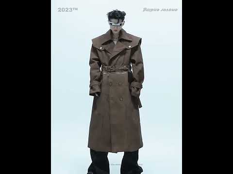 Video showing how to adjust the removable hem on this versatile cracked leather trench coat