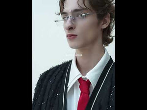360-degree video showing all angles of the fringe texture blazer with sequin details in motion