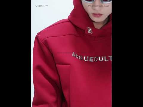 Loose Cotton Hooded Sweatshirt with Dimensional Print video