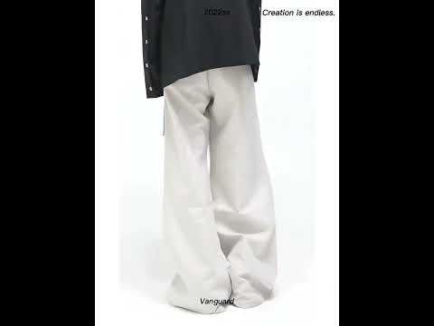 Pleated Wide-Leg Cargo Trousers in Gray or Black | ArguE CulturE